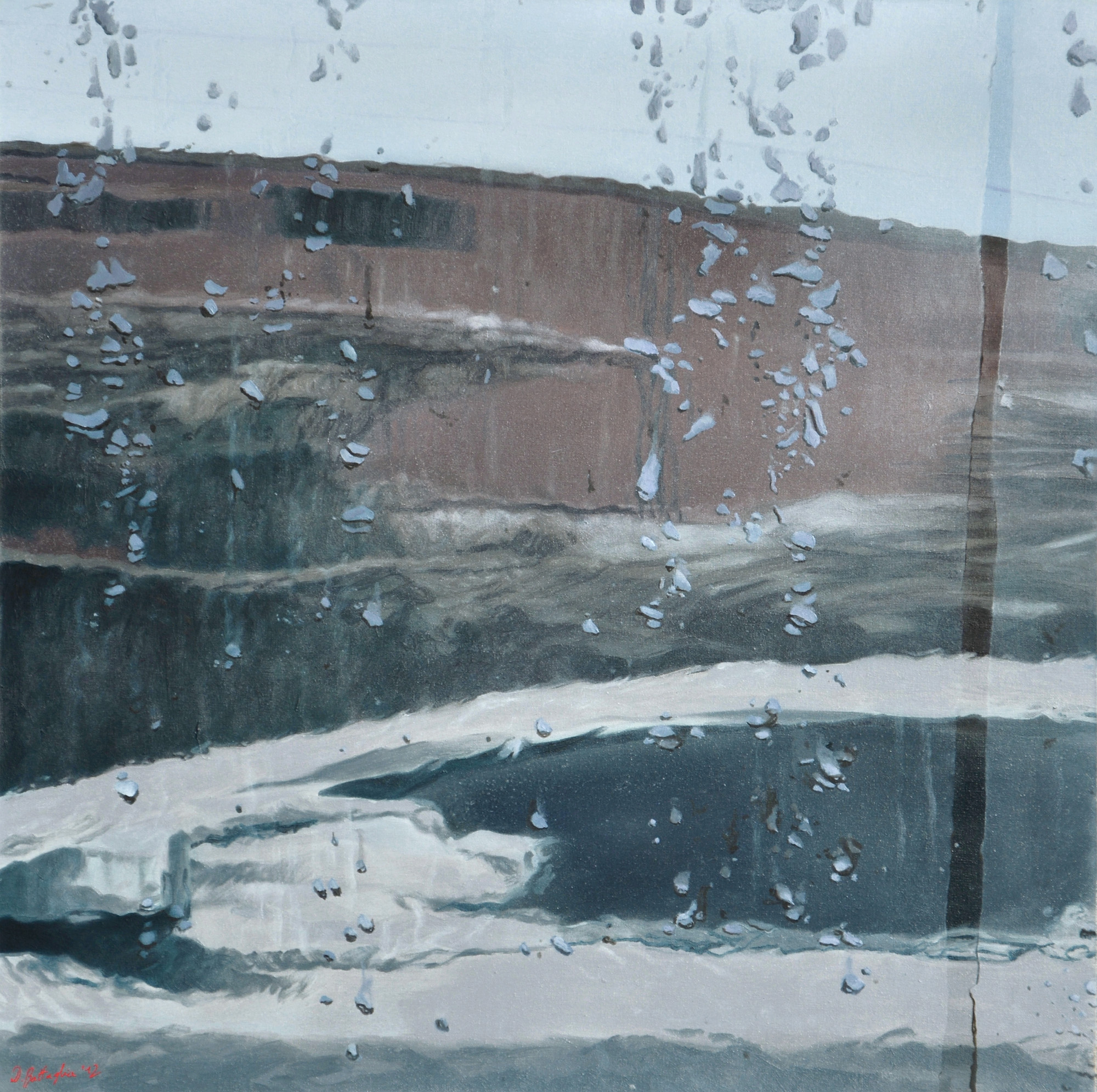 
â€œSnowâ€� 
(2012), 
oil on canvas, 
40x40 cm
