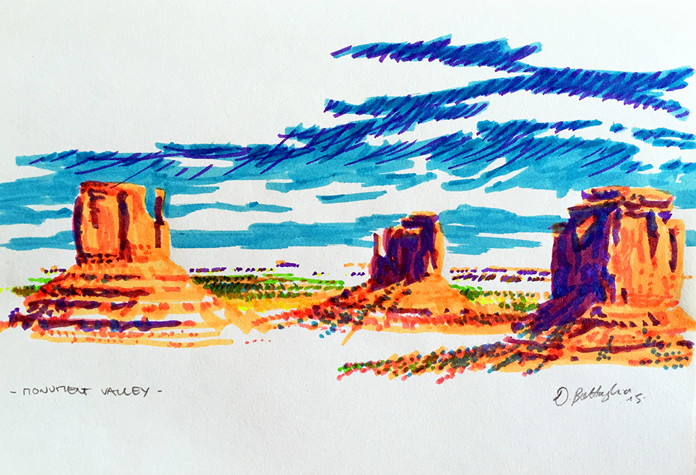 2015 - U.S.A. on the Road, travel note, marker on paper