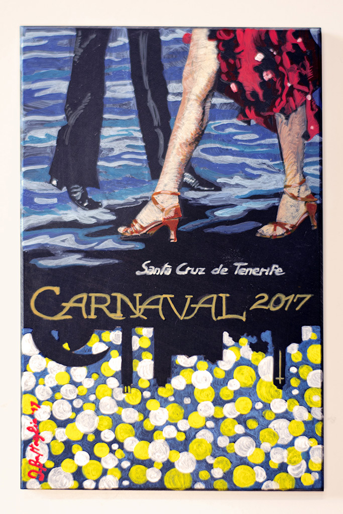 
'#Carnaval 4'
(2017), 
acrylic on slate,
14x9 cm,
painted for the Tenerife Carnival 2017.

