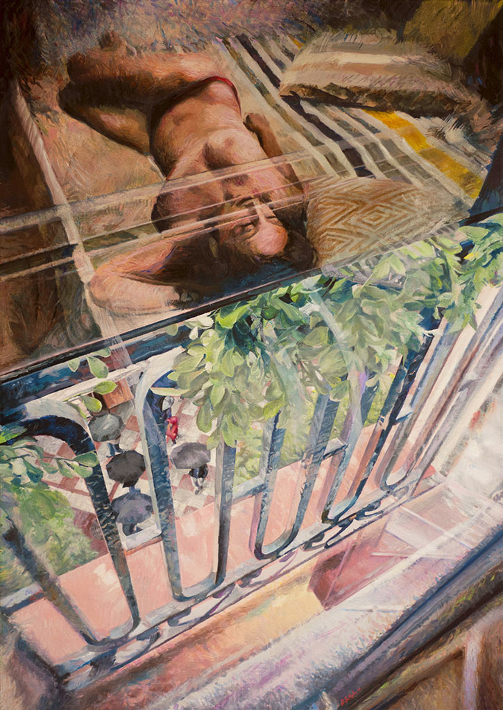 
'Esperando en la Puerta del Sol'
(2019),
olio su tela,
65x92 cm

