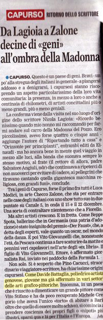 
Gazzetta del Mezzogiorno,
28 novembre 2011
